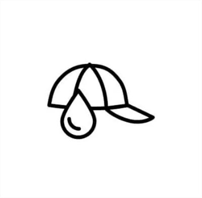 Hat with a water drop icon